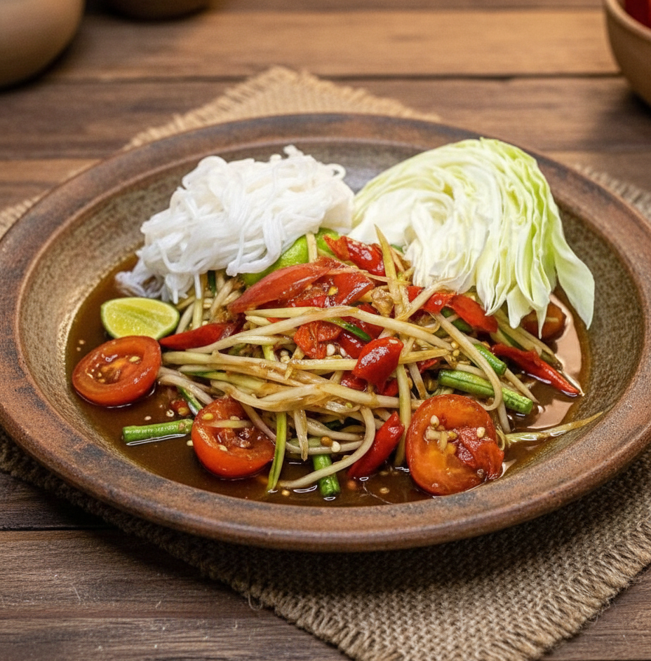 Lao-style papaya salad