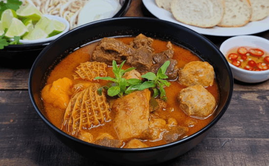 Khmer beef tripe stew