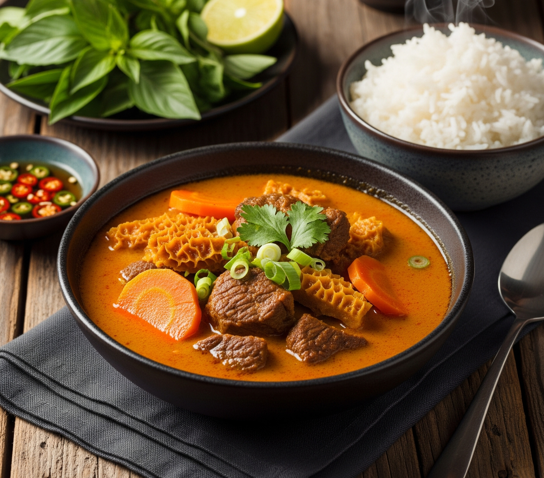 Khmer Beef Tripe Curry Stew
