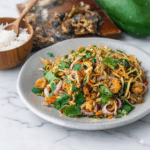 smoked fish with green mango salad